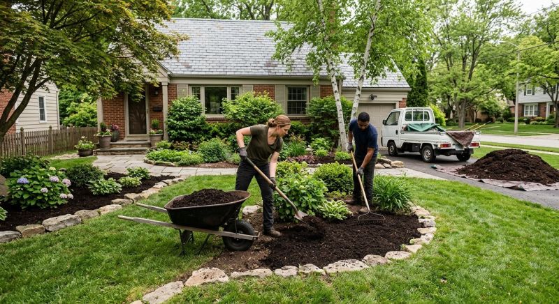 Brown Mulch Installation in Ventura County, CA